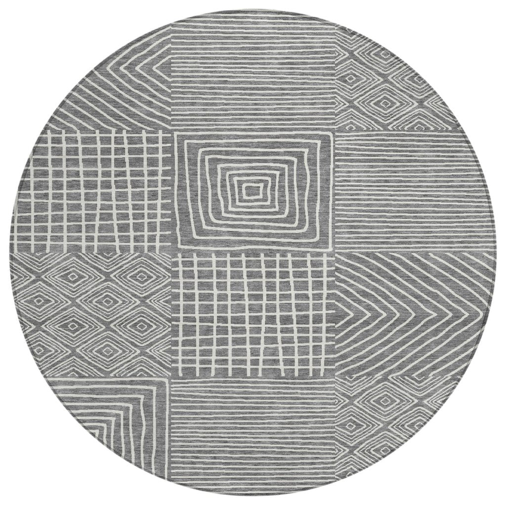 LOOMLAN Rugs Junia Gray Washable Indoor-Outdoor Rug