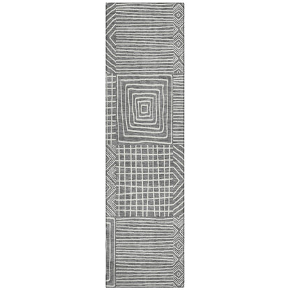 LOOMLAN Rugs Junia Gray Washable Indoor-Outdoor Rug