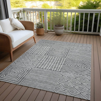 LOOMLAN Rugs Junia Gray Washable Indoor-Outdoor Rug