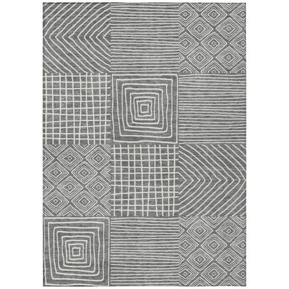 LOOMLAN Rugs Junia Gray Washable Indoor-Outdoor Rug