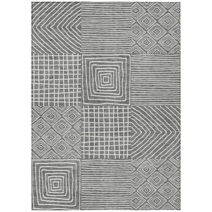 LOOMLAN Rugs Junia Gray Washable Indoor-Outdoor Rug