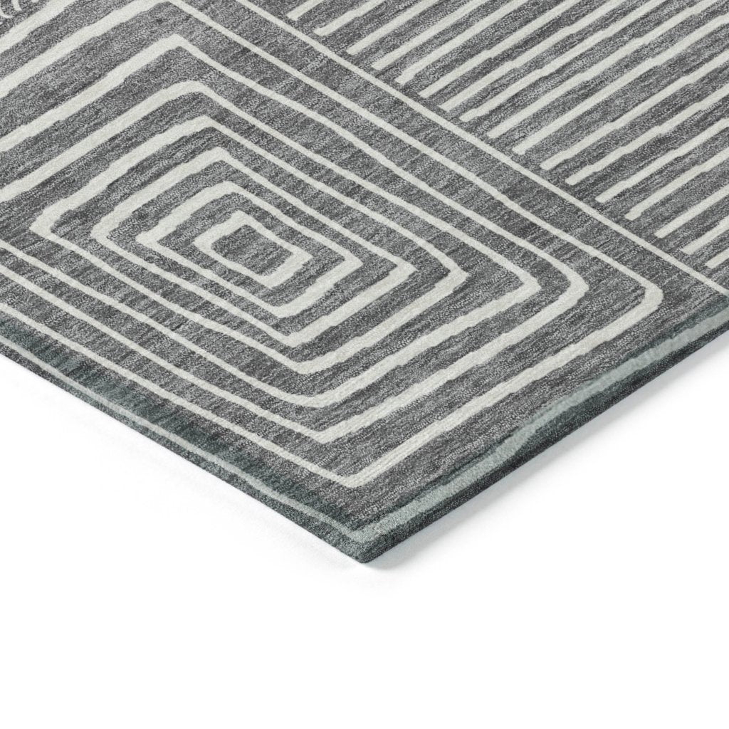 LOOMLAN Rugs Junia Gray Washable Indoor-Outdoor Rug