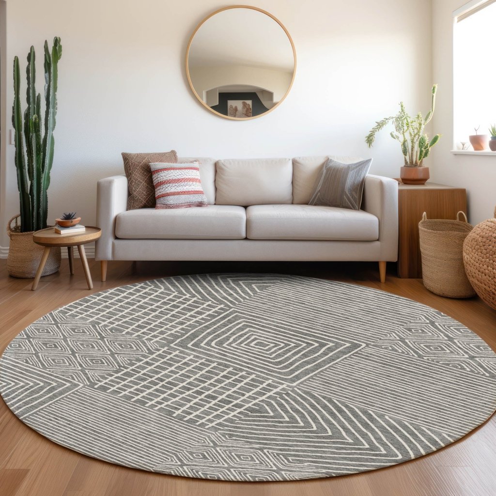 LOOMLAN Rugs Junia Gray Washable Indoor-Outdoor Rug