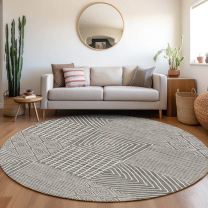 LOOMLAN Rugs Junia Gray Washable Indoor-Outdoor Rug