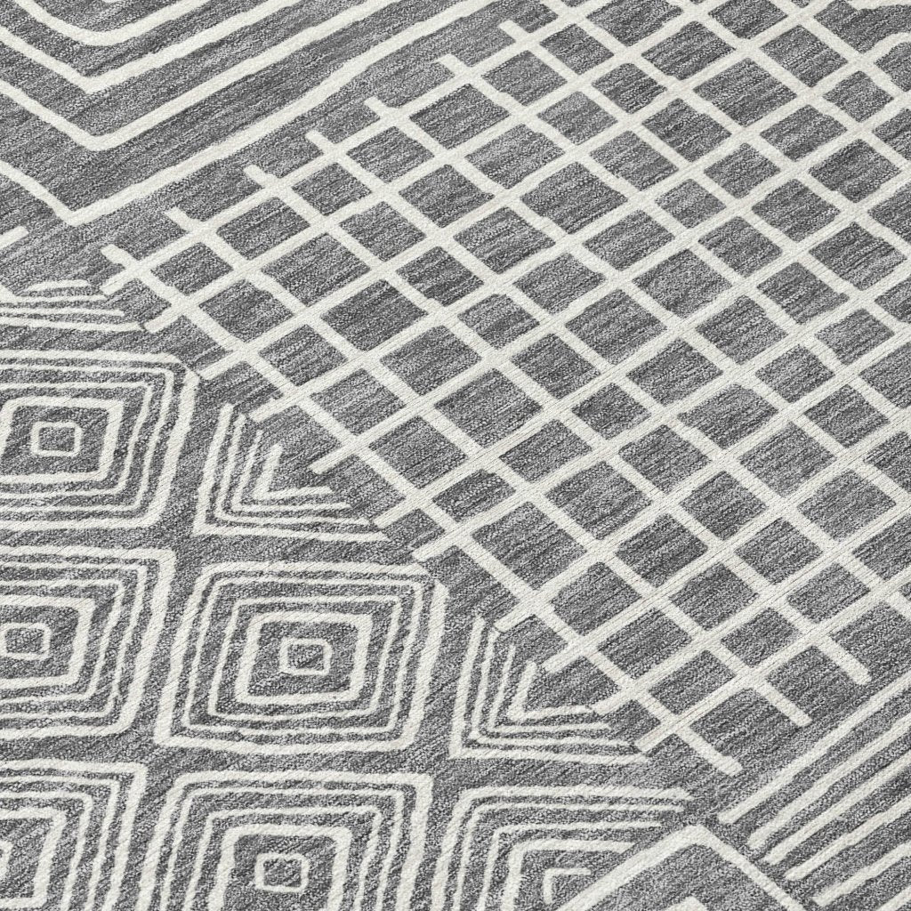 LOOMLAN Rugs Junia Gray Washable Indoor-Outdoor Rug