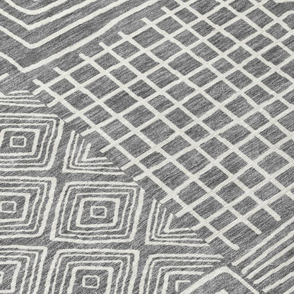 LOOMLAN Rugs Junia Gray Washable Indoor-Outdoor Rug