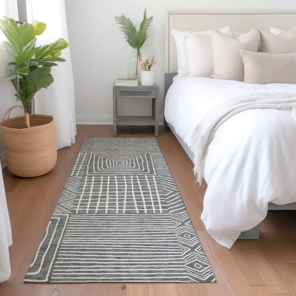 LOOMLAN Rugs Junia Gray Washable Indoor-Outdoor Rug