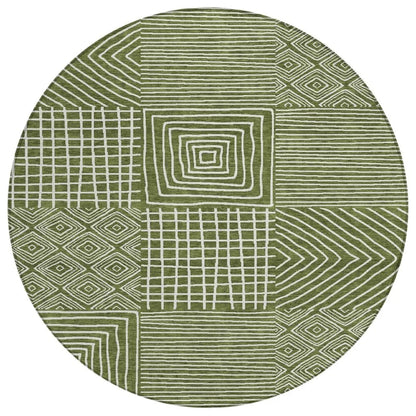 LOOMLAN Rugs Junia Green Washable Indoor-Outdoor Rug