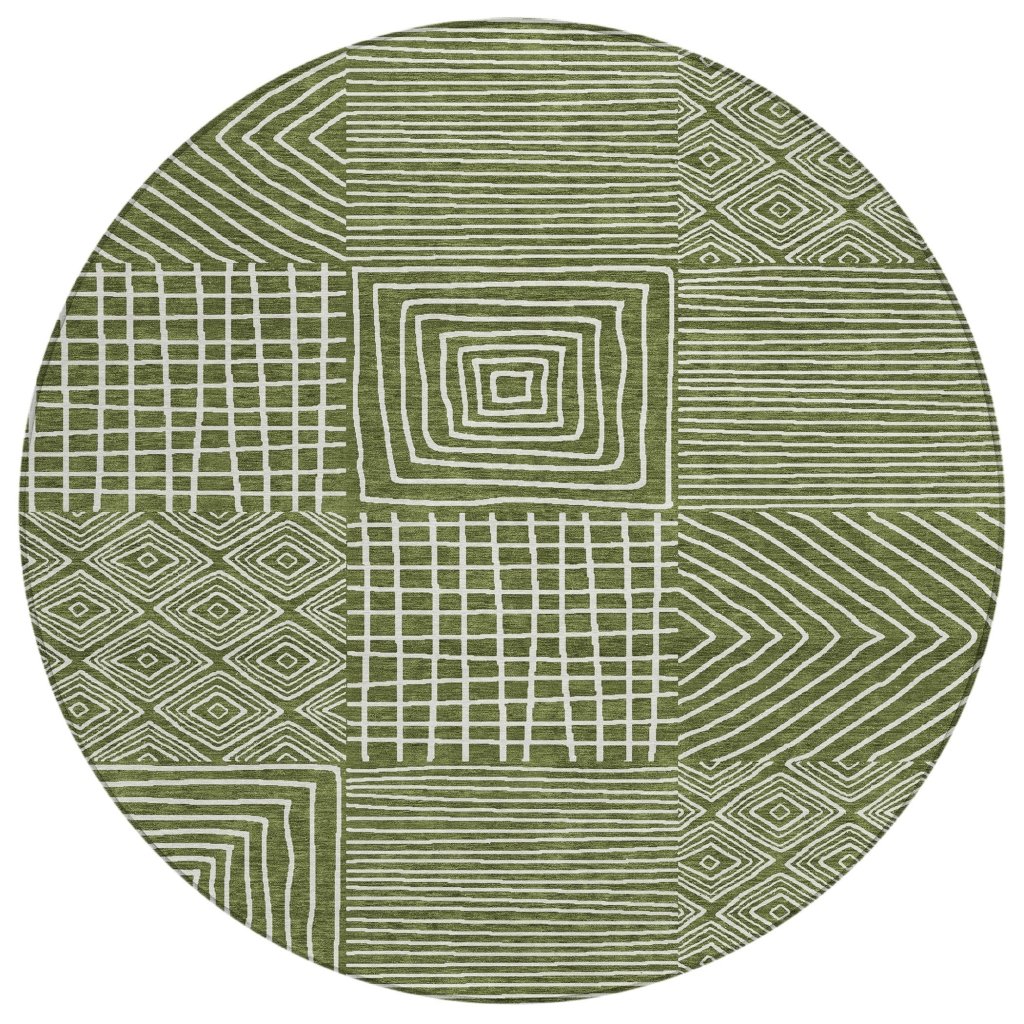 LOOMLAN Rugs Junia Green Washable Indoor-Outdoor Rug