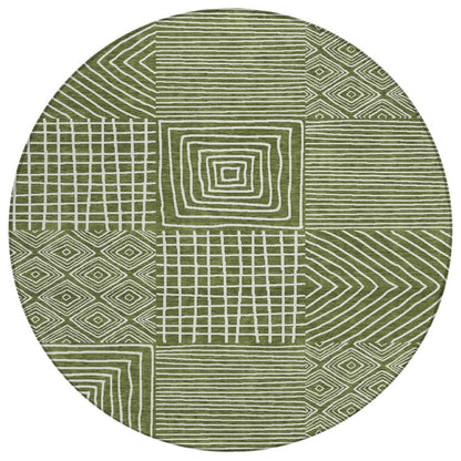 LOOMLAN Rugs Junia Green Washable Indoor-Outdoor Rug