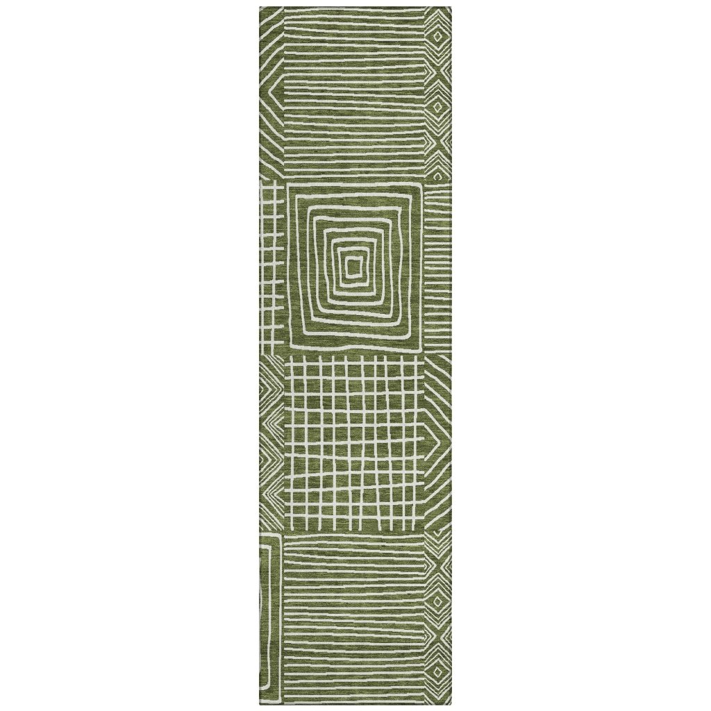 LOOMLAN Rugs Junia Green Washable Indoor-Outdoor Rug