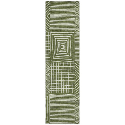 LOOMLAN Rugs Junia Green Washable Indoor-Outdoor Rug
