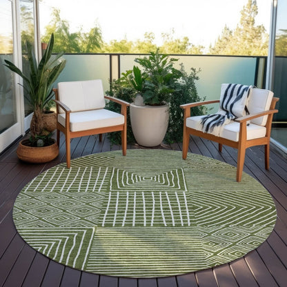 LOOMLAN Rugs Junia Green Washable Indoor-Outdoor Rug