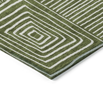 LOOMLAN Rugs Junia Green Washable Indoor-Outdoor Rug