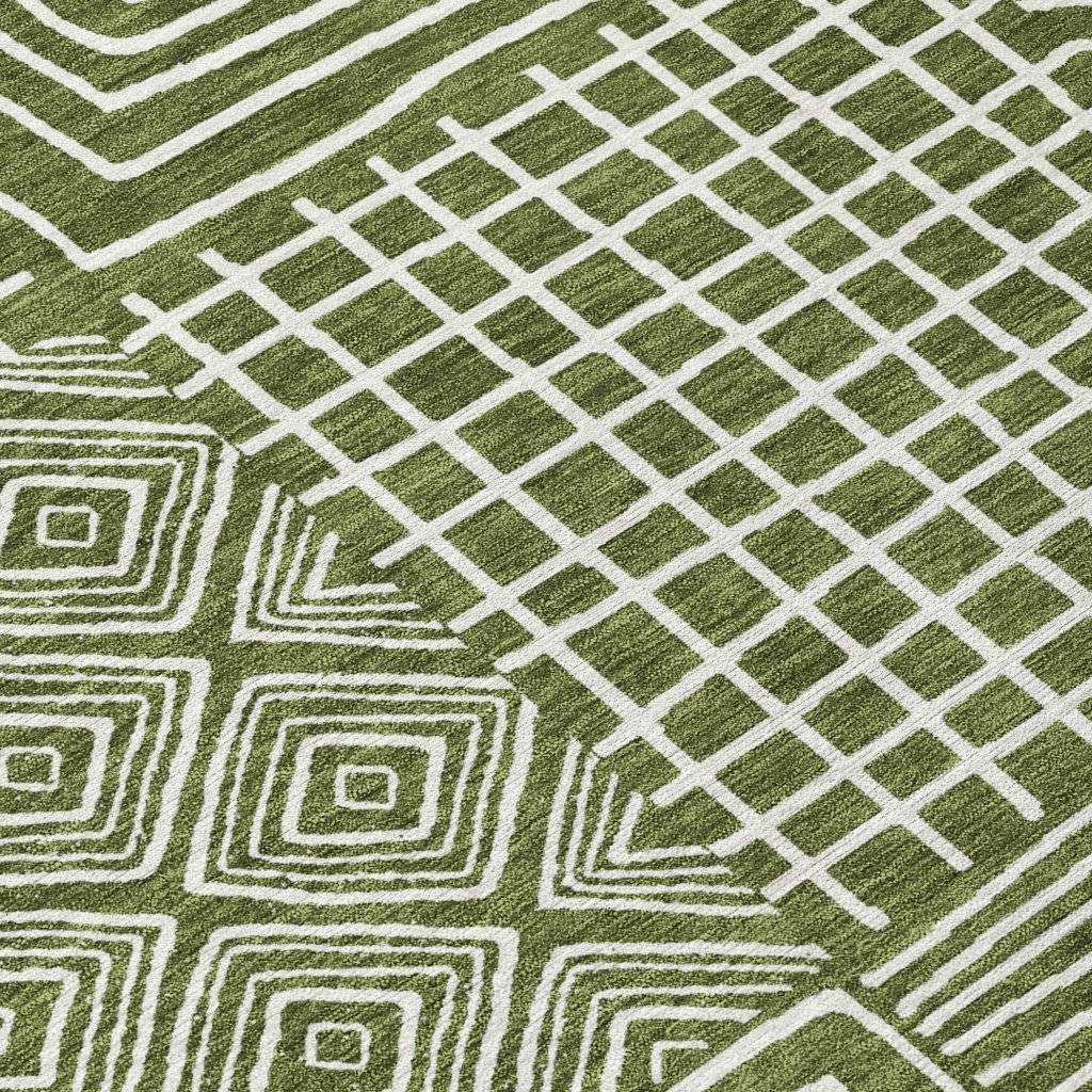 LOOMLAN Rugs Junia Green Washable Indoor-Outdoor Rug