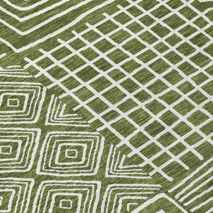 LOOMLAN Rugs Junia Green Washable Indoor-Outdoor Rug