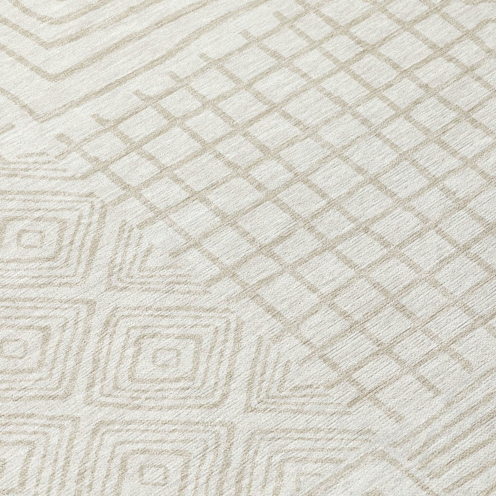 LOOMLAN Rugs Junia Ivory Washable Indoor-Outdoor Rug