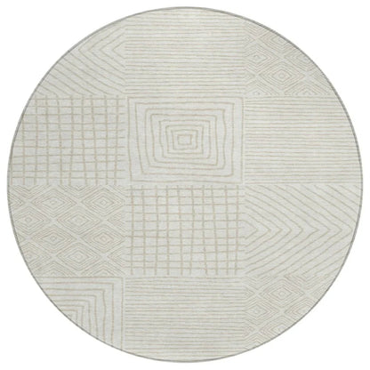 LOOMLAN Rugs Junia Ivory Washable Indoor-Outdoor Rug