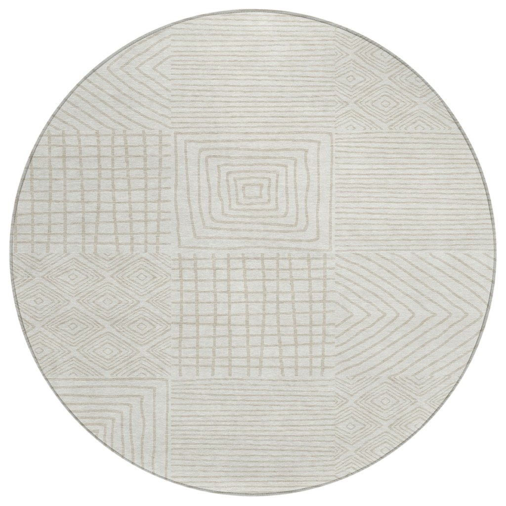 LOOMLAN Rugs Junia Ivory Washable Indoor-Outdoor Rug