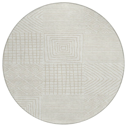 LOOMLAN Rugs Junia Ivory Washable Indoor-Outdoor Rug