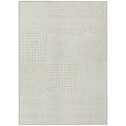 LOOMLAN Rugs Junia Ivory Washable Indoor-Outdoor Rug