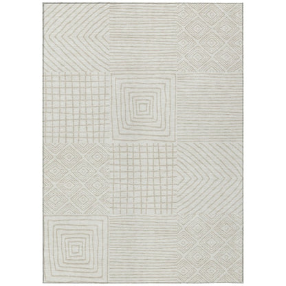 LOOMLAN Rugs Junia Ivory Washable Indoor-Outdoor Rug