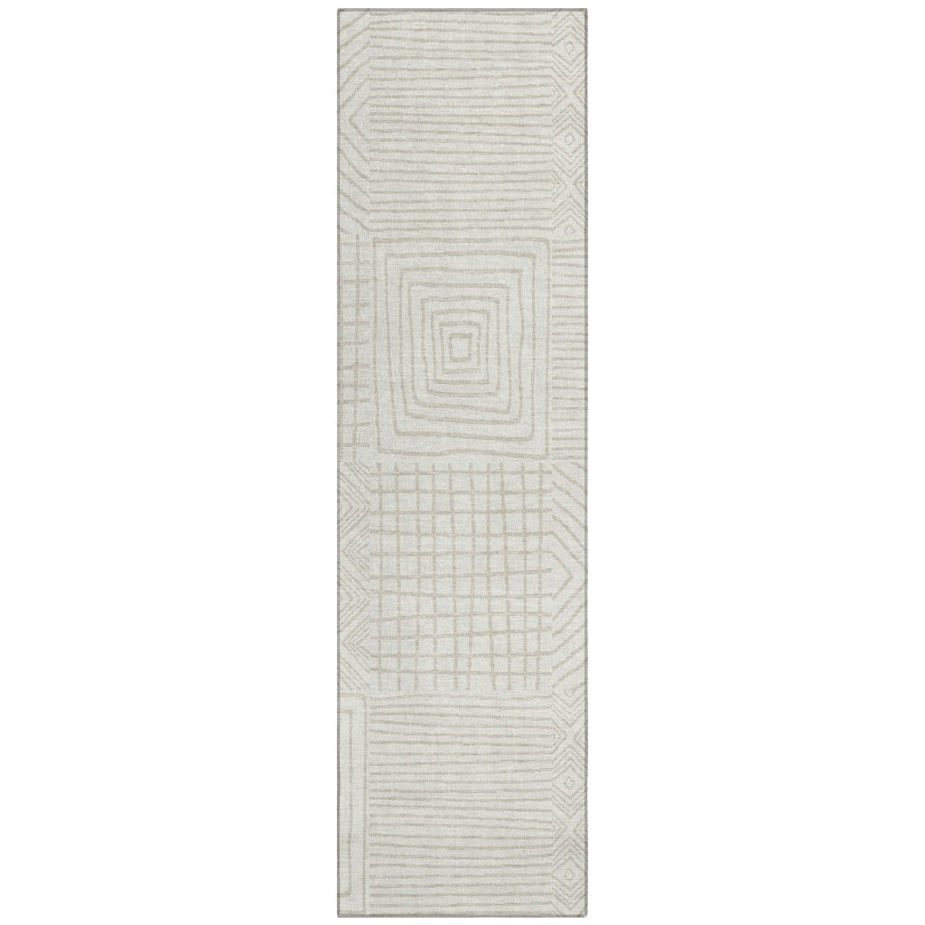 LOOMLAN Rugs Junia Ivory Washable Indoor-Outdoor Rug