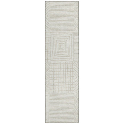 LOOMLAN Rugs Junia Ivory Washable Indoor-Outdoor Rug