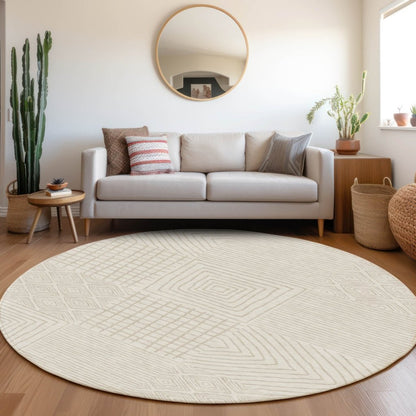 LOOMLAN Rugs Junia Ivory Washable Indoor-Outdoor Rug