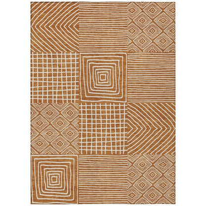 LOOMLAN Rugs Junia Orange Washable Indoor-Outdoor Rug