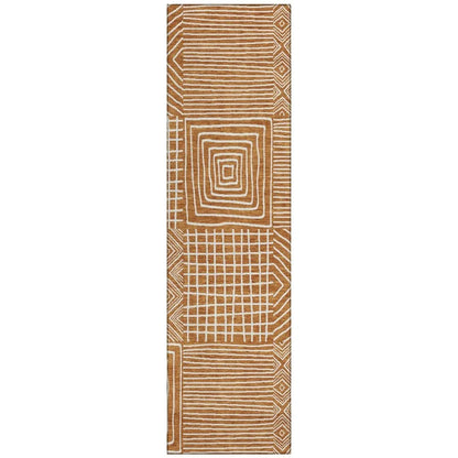 LOOMLAN Rugs Junia Orange Washable Indoor-Outdoor Rug