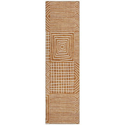 LOOMLAN Rugs Junia Orange Washable Indoor-Outdoor Rug