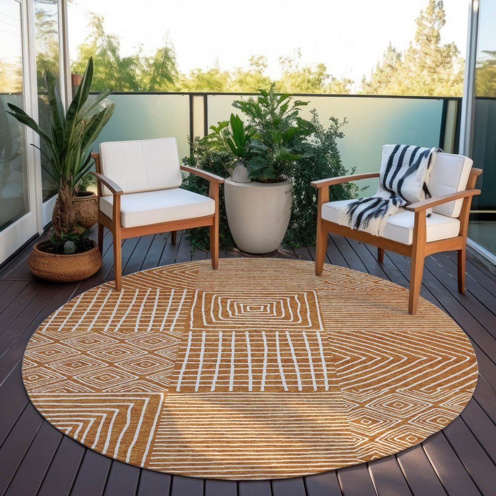 LOOMLAN Rugs Junia Orange Washable Indoor-Outdoor Rug