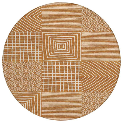 LOOMLAN Rugs Junia Orange Washable Indoor-Outdoor Rug