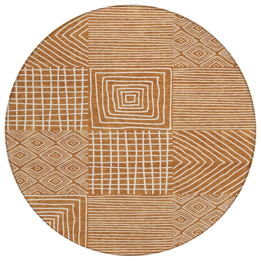 LOOMLAN Rugs Junia Orange Washable Indoor-Outdoor Rug