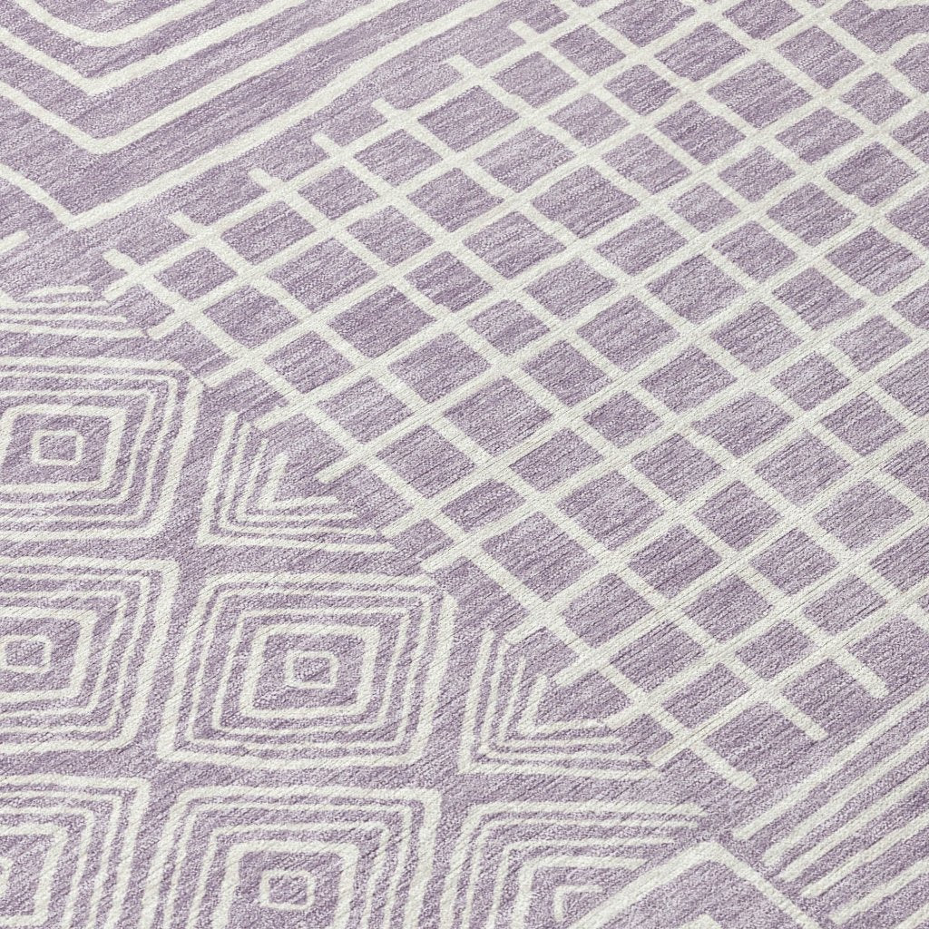 LOOMLAN Rugs Junia Purple Washable Indoor-Outdoor Rug