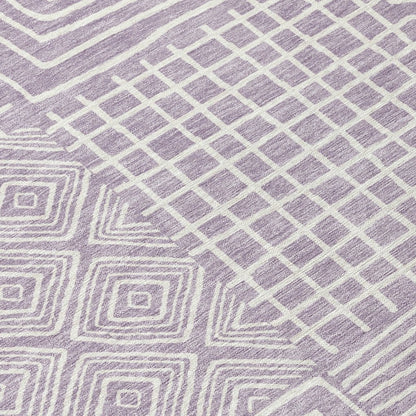 LOOMLAN Rugs Junia Purple Washable Indoor-Outdoor Rug