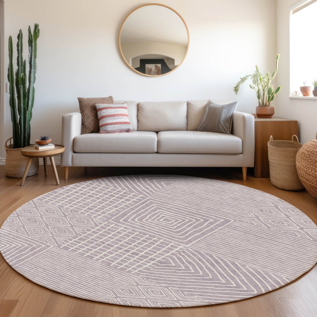 LOOMLAN Rugs Junia Purple Washable Indoor-Outdoor Rug