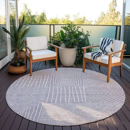 LOOMLAN Rugs Junia Purple Washable Indoor-Outdoor Rug