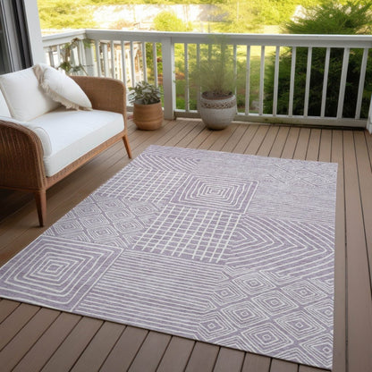 LOOMLAN Rugs Junia Purple Washable Indoor-Outdoor Rug