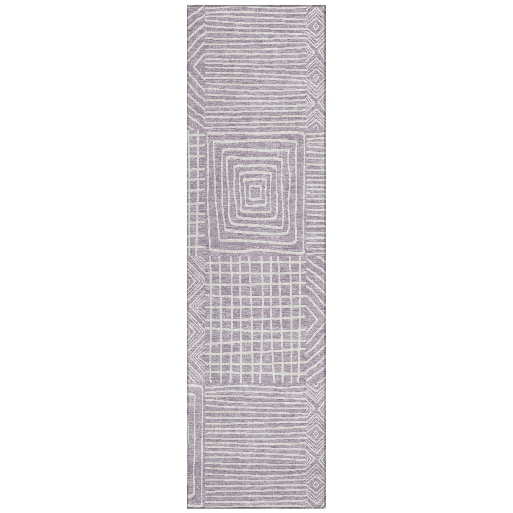 LOOMLAN Rugs Junia Purple Washable Indoor-Outdoor Rug