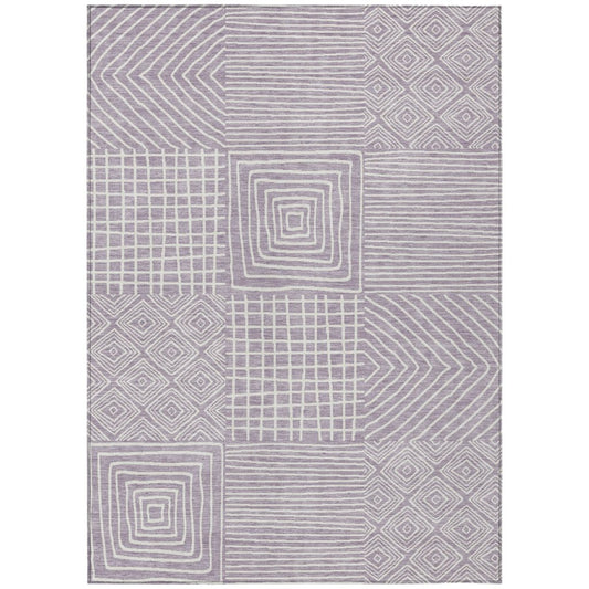 LOOMLAN Rugs Junia Purple Washable Indoor-Outdoor Rug