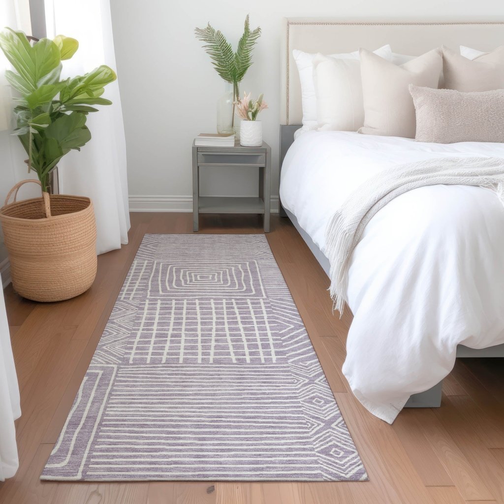 LOOMLAN Rugs Junia Purple Washable Indoor-Outdoor Rug
