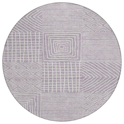 LOOMLAN Rugs Junia Purple Washable Indoor-Outdoor Rug