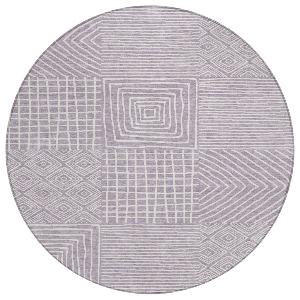 LOOMLAN Rugs Junia Purple Washable Indoor-Outdoor Rug