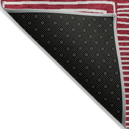 LOOMLAN Rugs Junia Red Washable Indoor-Outdoor Rug