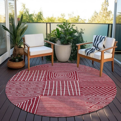 LOOMLAN Rugs Junia Red Washable Indoor-Outdoor Rug