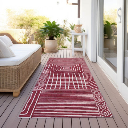 LOOMLAN Rugs Junia Red Washable Indoor-Outdoor Rug