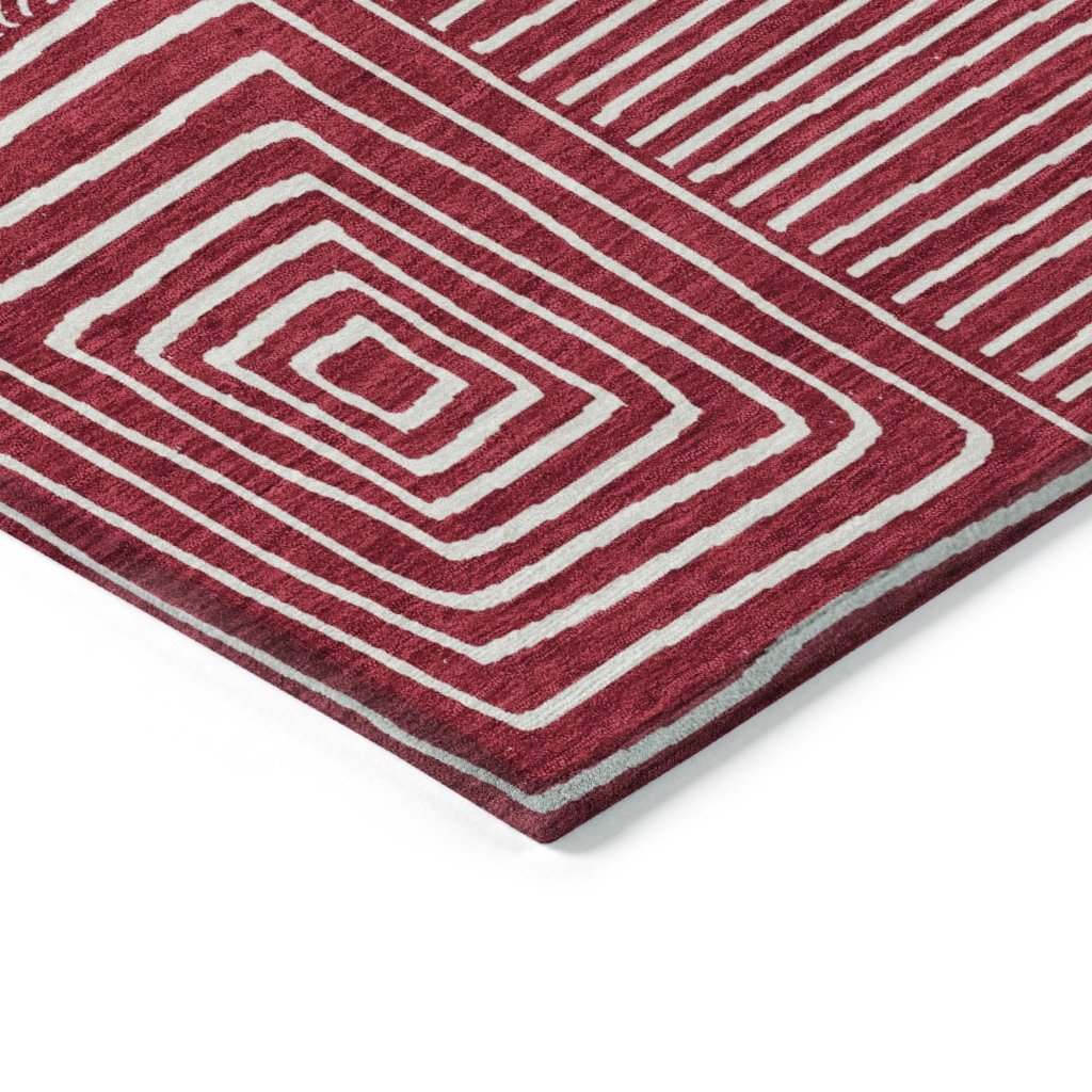 LOOMLAN Rugs Junia Red Washable Indoor-Outdoor Rug
