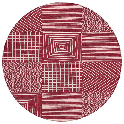 LOOMLAN Rugs Junia Red Washable Indoor-Outdoor Rug